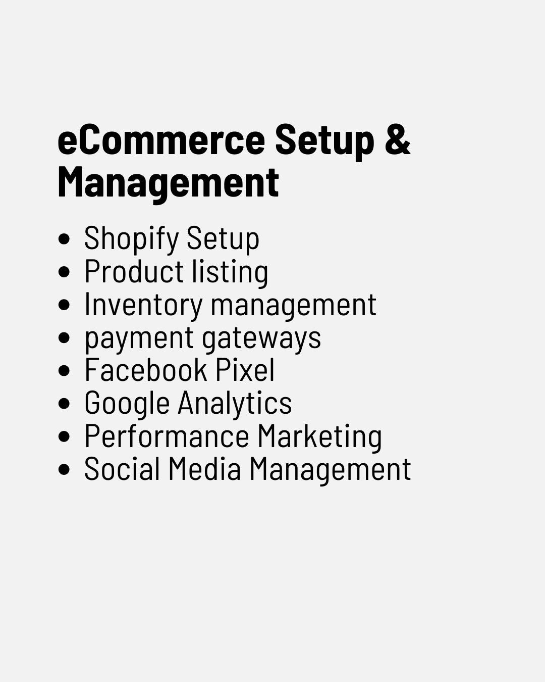 eCommerce Setup & Management